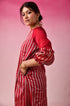 Lalita Zari Tissue Kurta Set in Red by Lavira