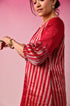Lalita Zari Tissue Kurta Set in Red by Lavira