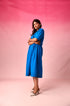 Manorama Cotton Dobby Dress in Blue by Lavira