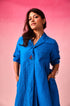Manorama Cotton Dobby Dress in Blue by Lavira