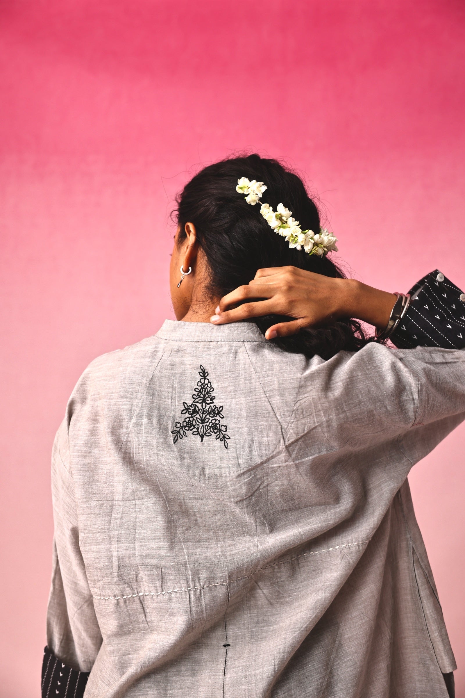 Mukuta Mangalagiri Top in Gray by Lavira