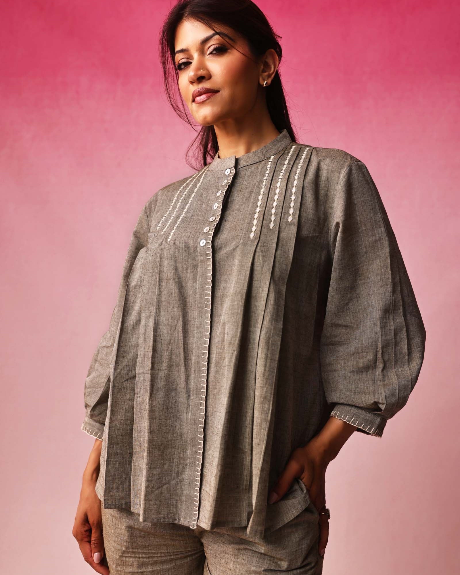 Parna & Trina Mangalgiri Co-ord Set in Green by Lavira