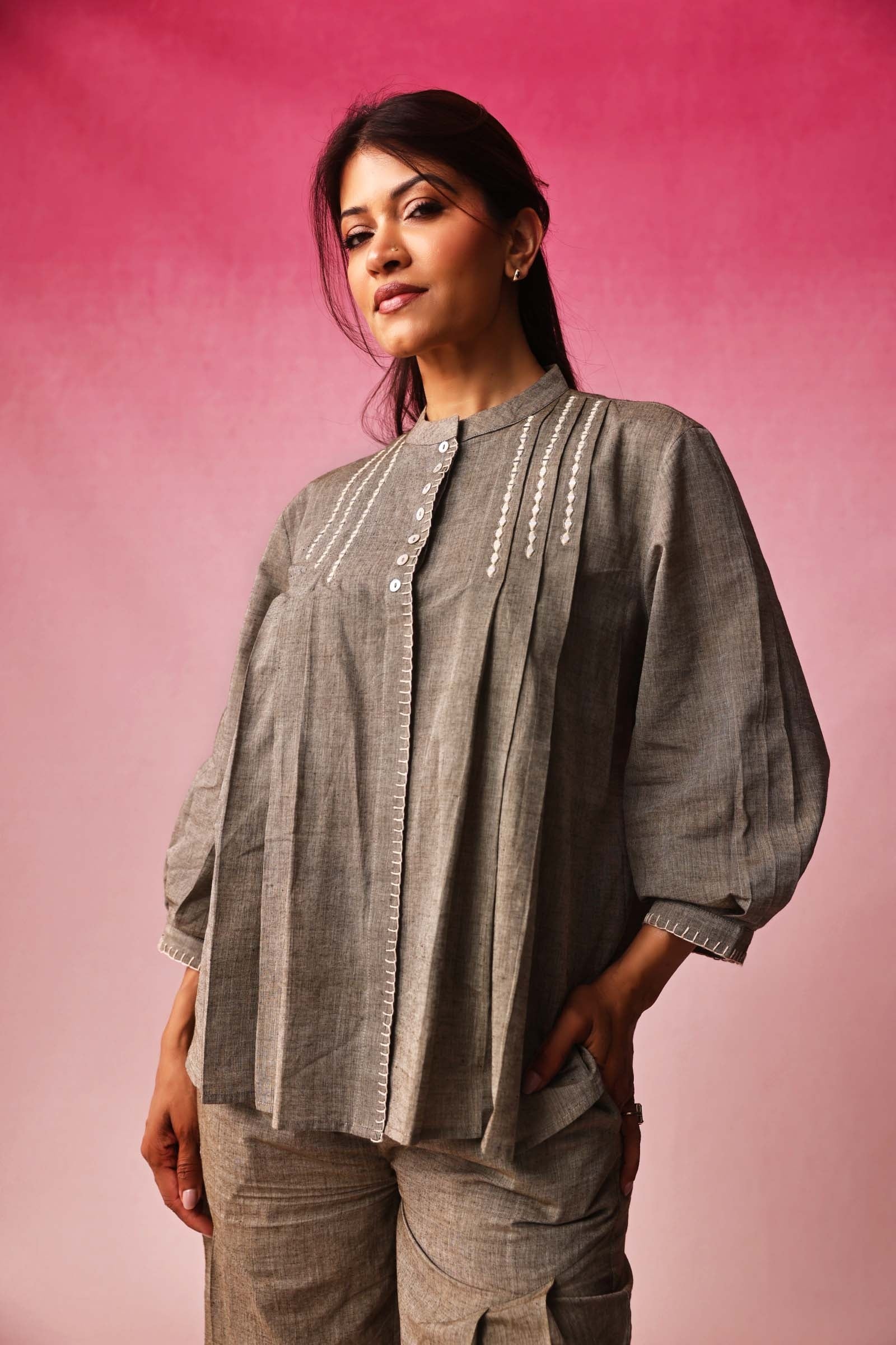 Parna & Trina Mangalgiri Co-ord Set in Green by Lavira