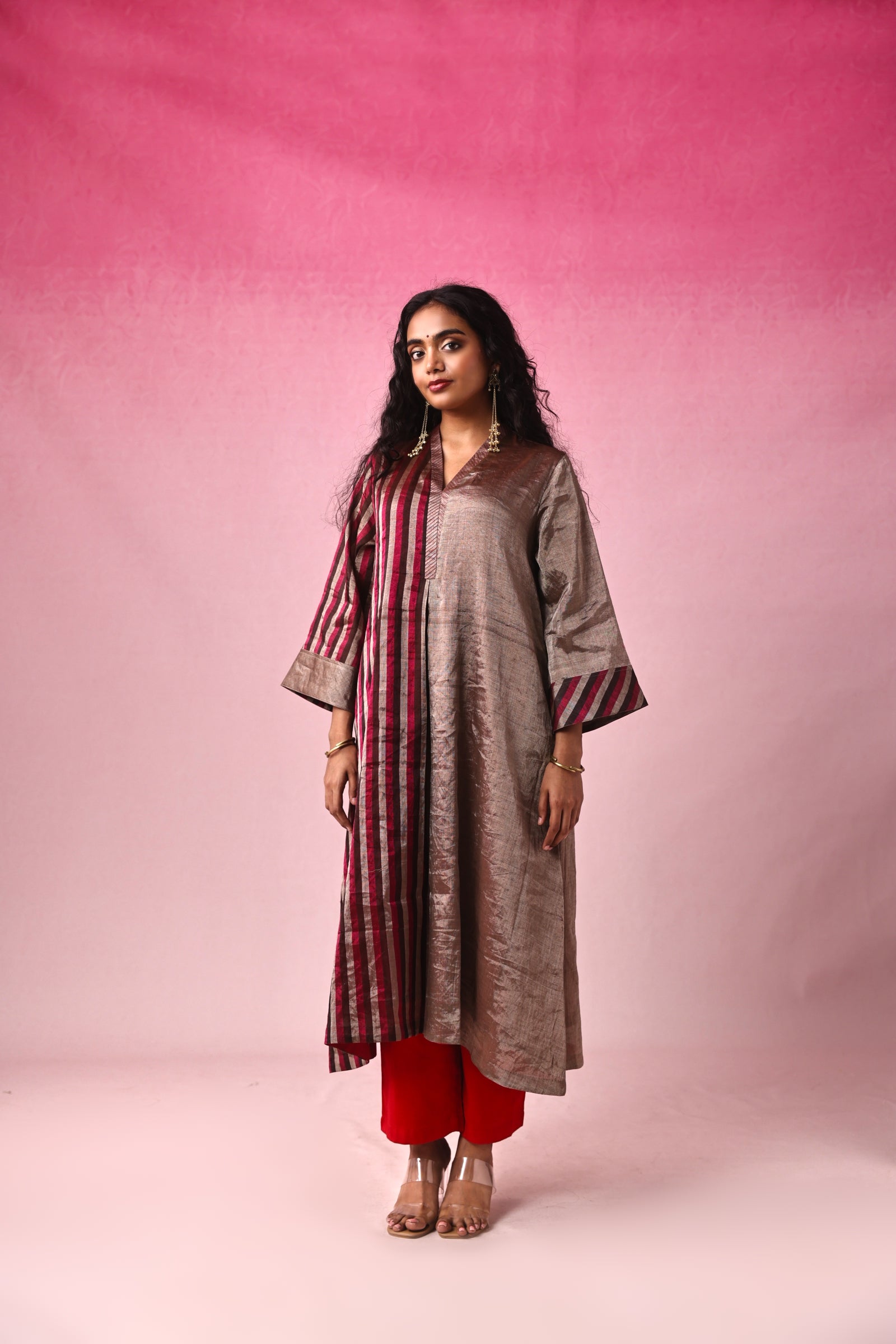 Sangama Zari Tissue Kurta Set in Multicolor by Lavira