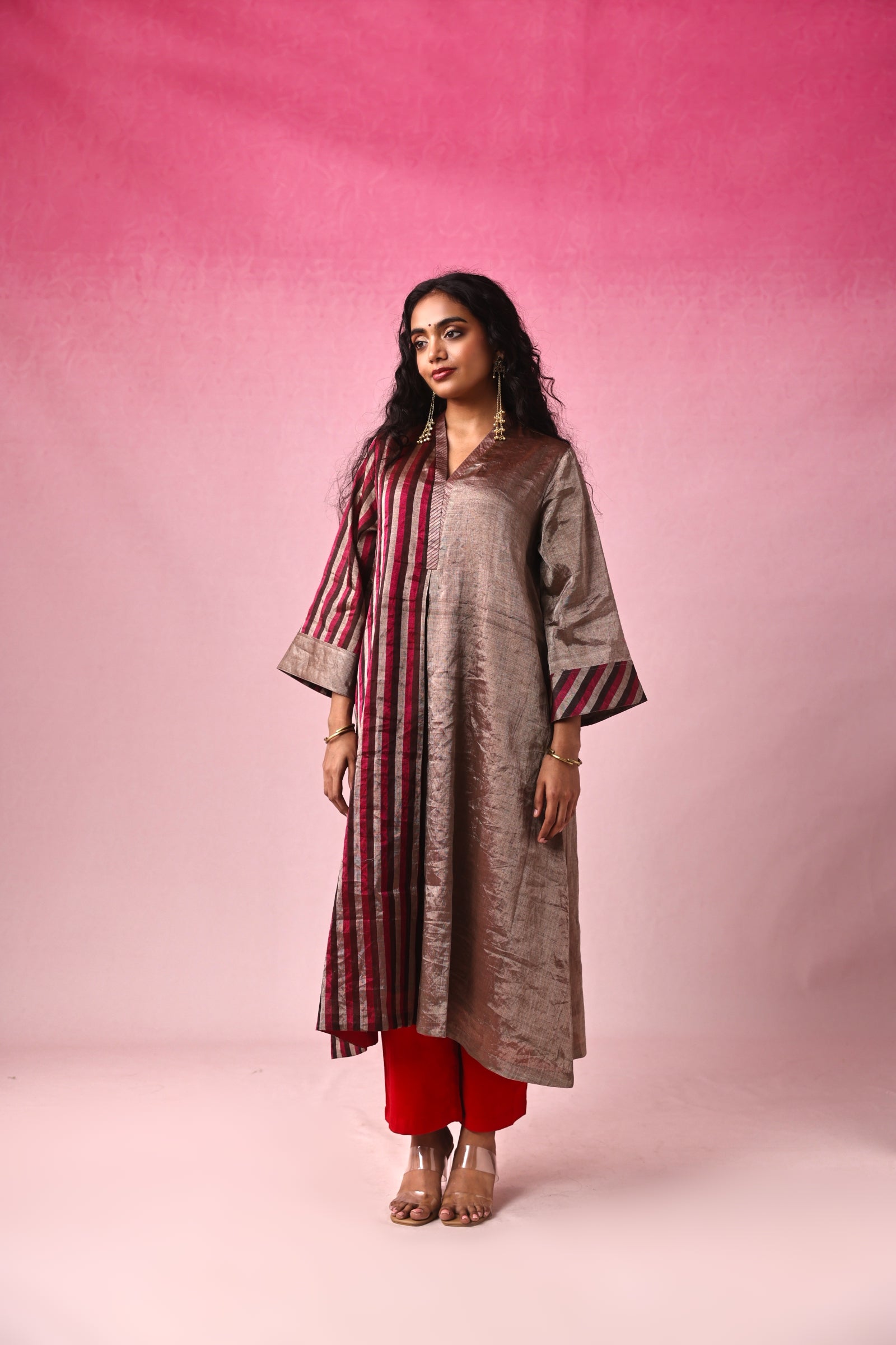 Sangama Zari Tissue Kurta Set in Multicolor by Lavira