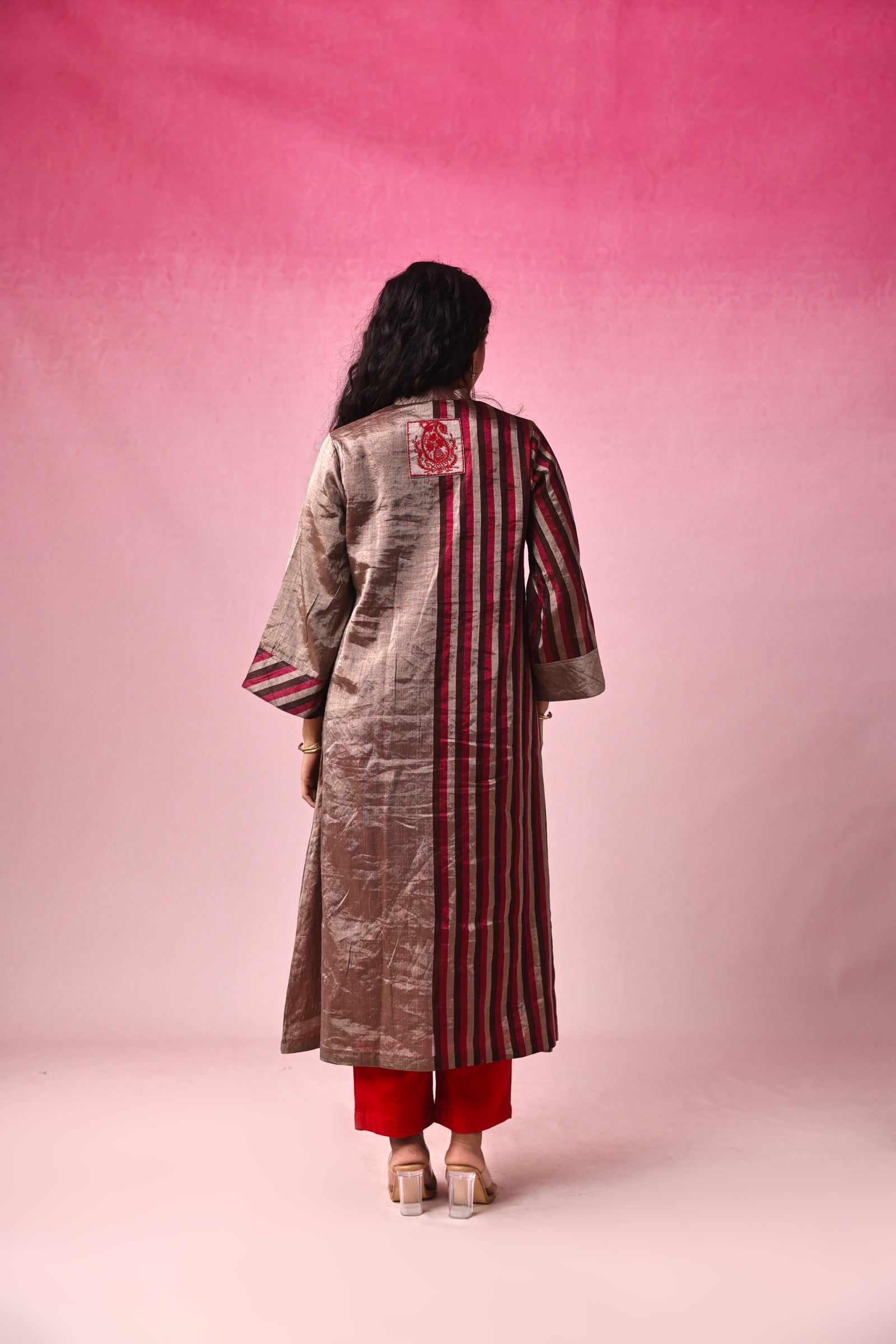 Sangama Zari Tissue Kurta Set in Multicolor by Lavira