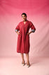 Shringara Cotton Dobby Dress in Red by Lavira
