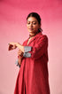 Shringara Cotton Dobby Dress in Red by Lavira