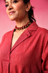 Shringara Cotton Dobby Dress in Red by Lavira