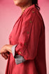 Shringara Cotton Dobby Dress in Red by Lavira
