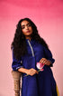 Usha Chanderi Kurta Set in Blue by Lavira