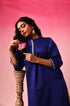 Usha Chanderi Kurta Set in Blue by Lavira