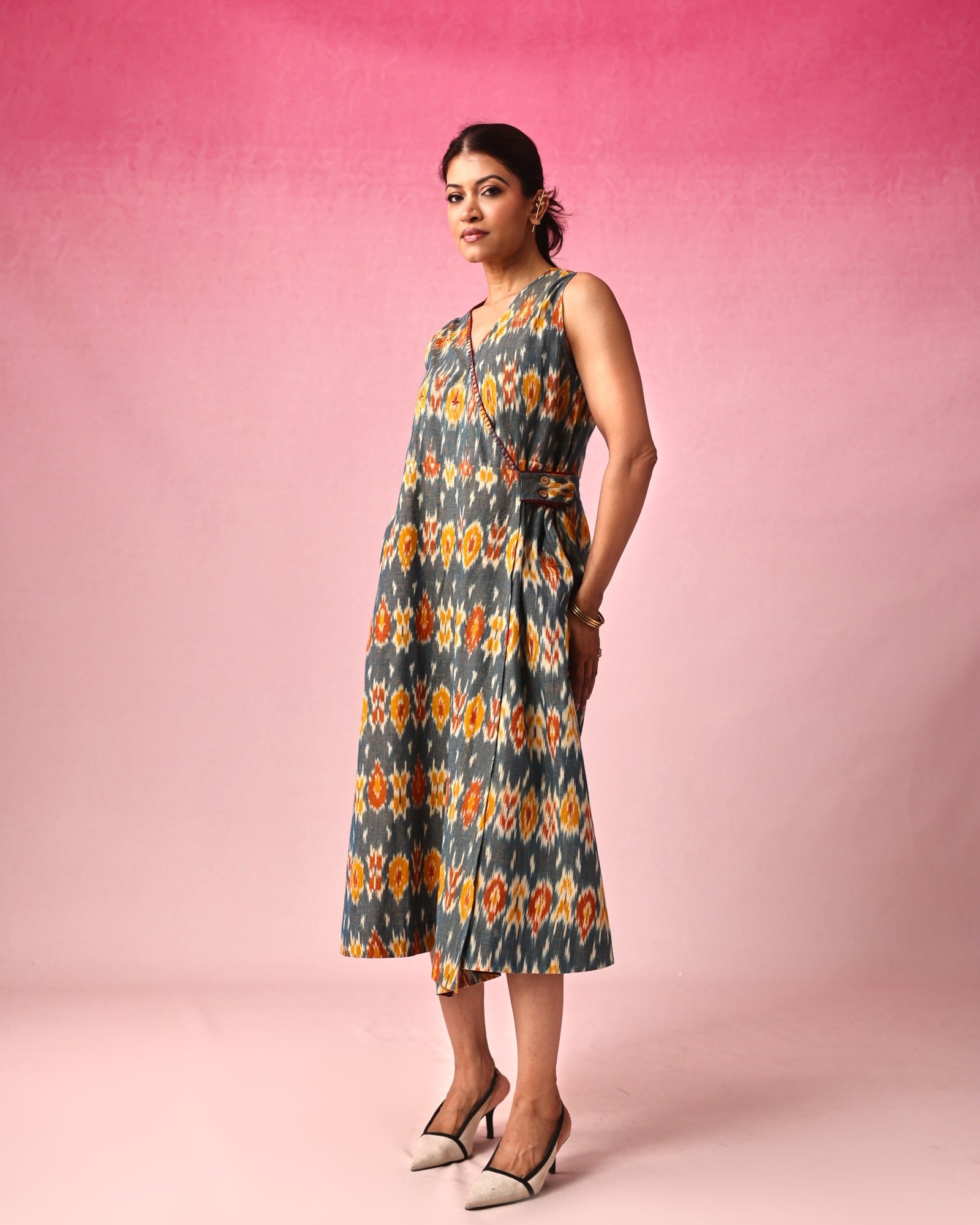 Vasundhara Ikkat Dress in Multicolor by Lavira