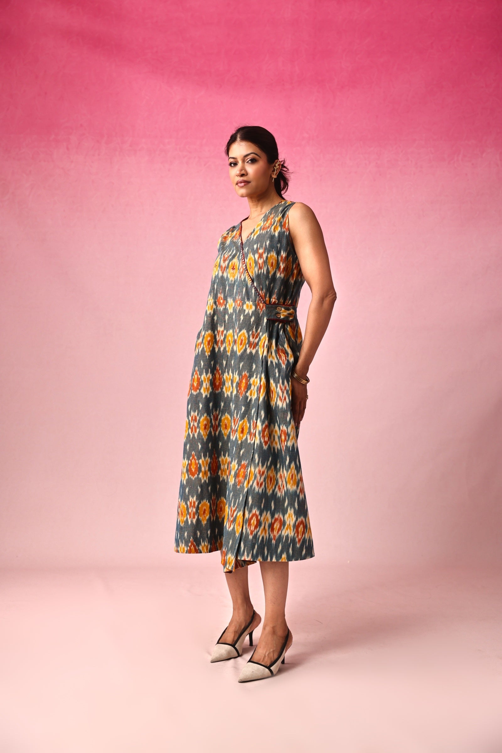 Vasundhara Ikkat Dress in Multicolor by Lavira