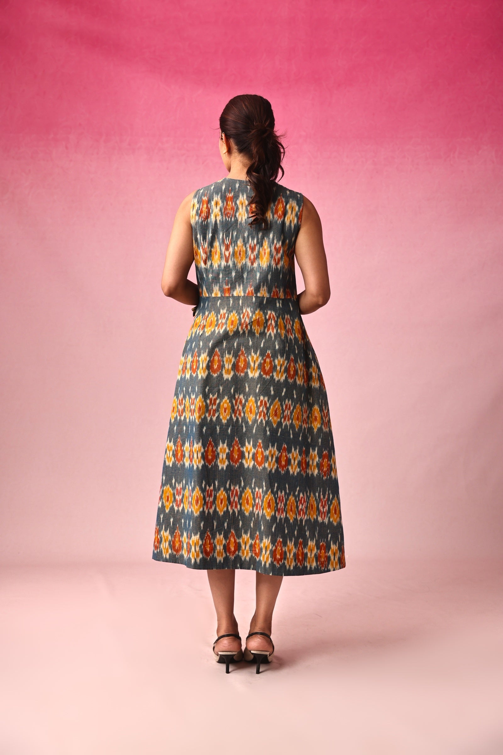 Vasundhara Ikkat Dress in Multicolor by Lavira