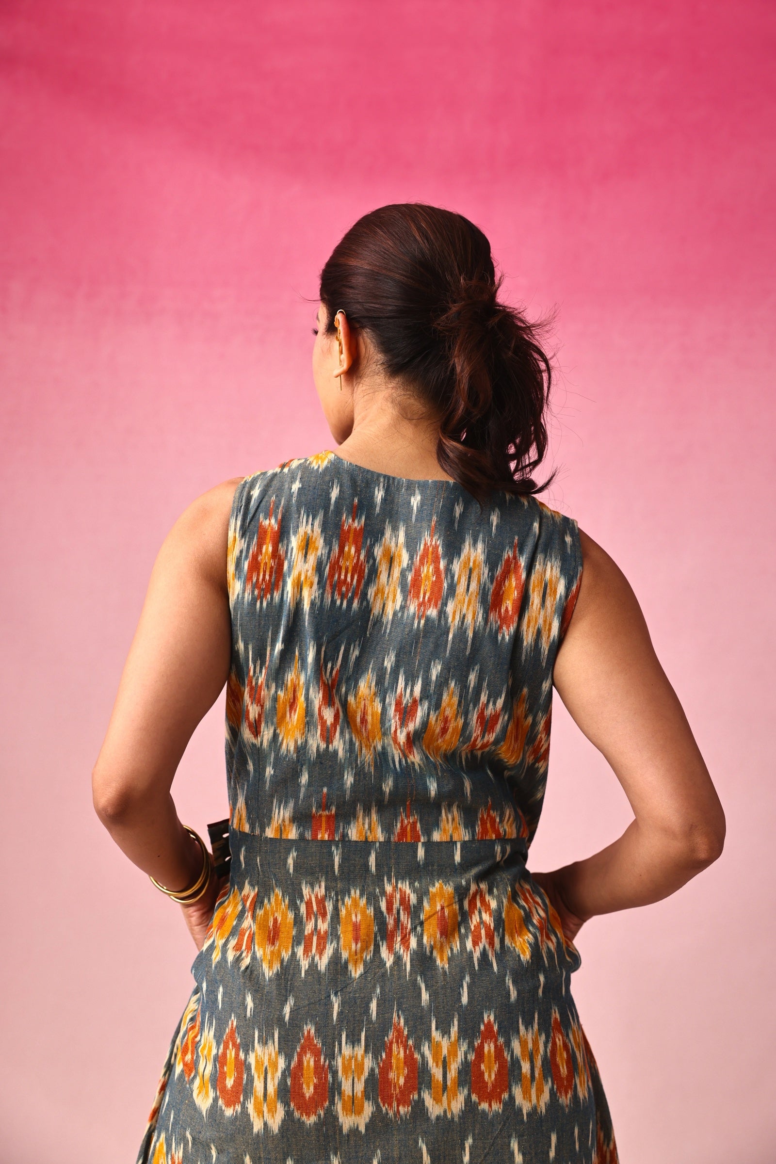 Vasundhara Ikkat Dress in Multicolor by Lavira