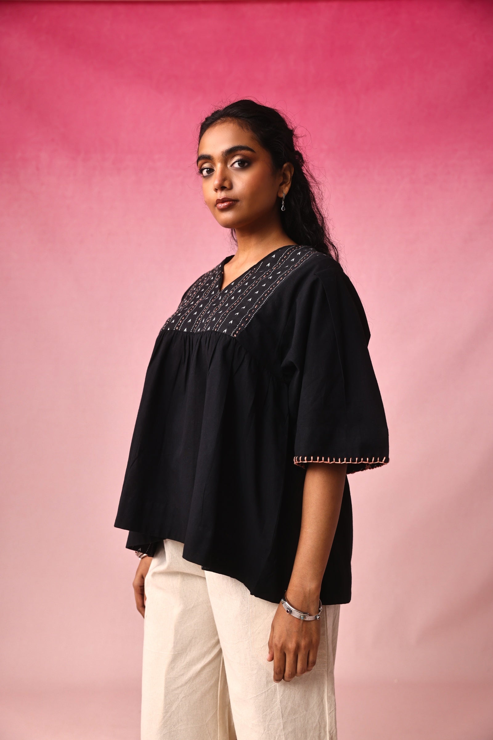 Yamini Mangalagiri Top in Black by Lavira