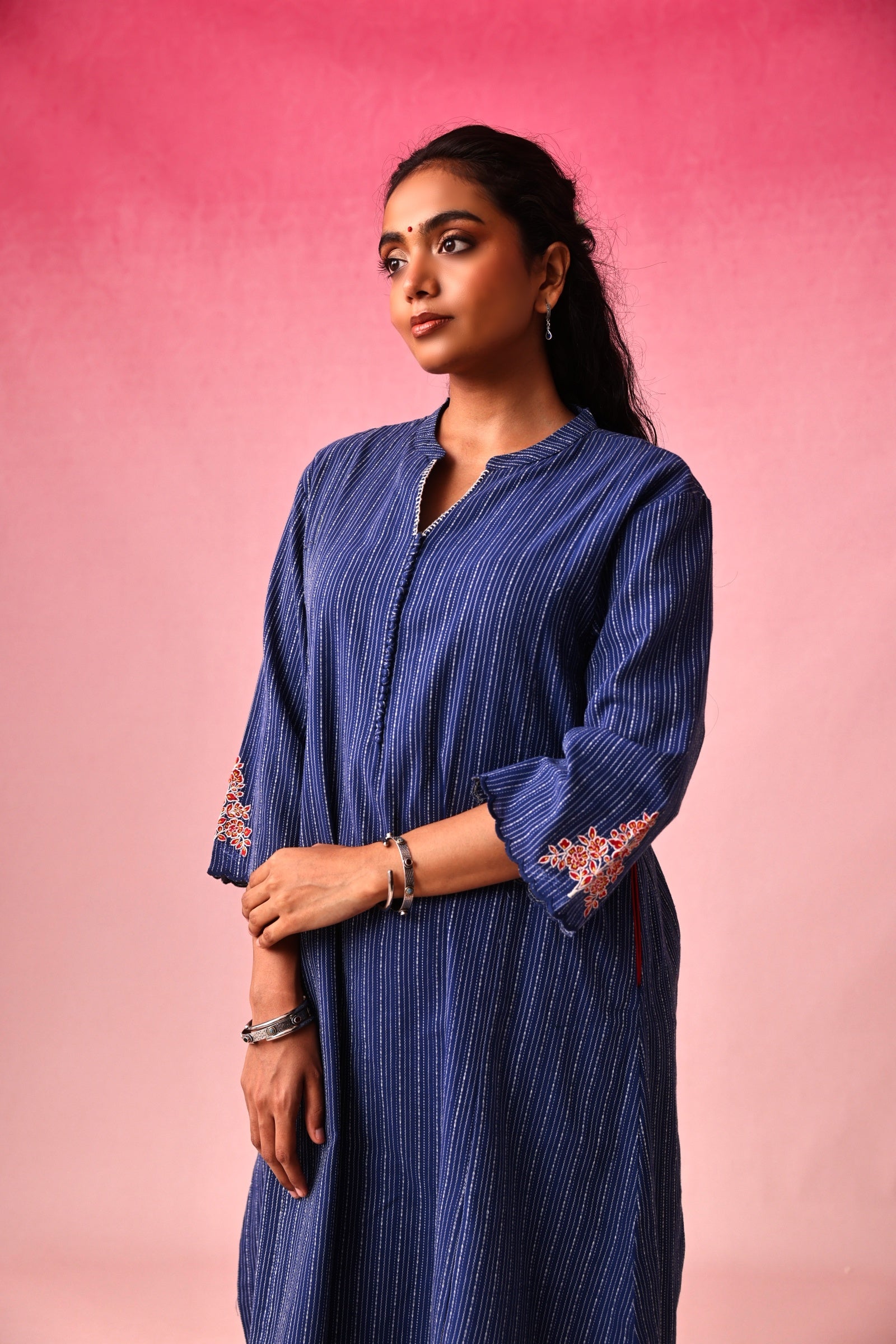 Yamuna Cotton Dobby Kurta in Blue by Lavira