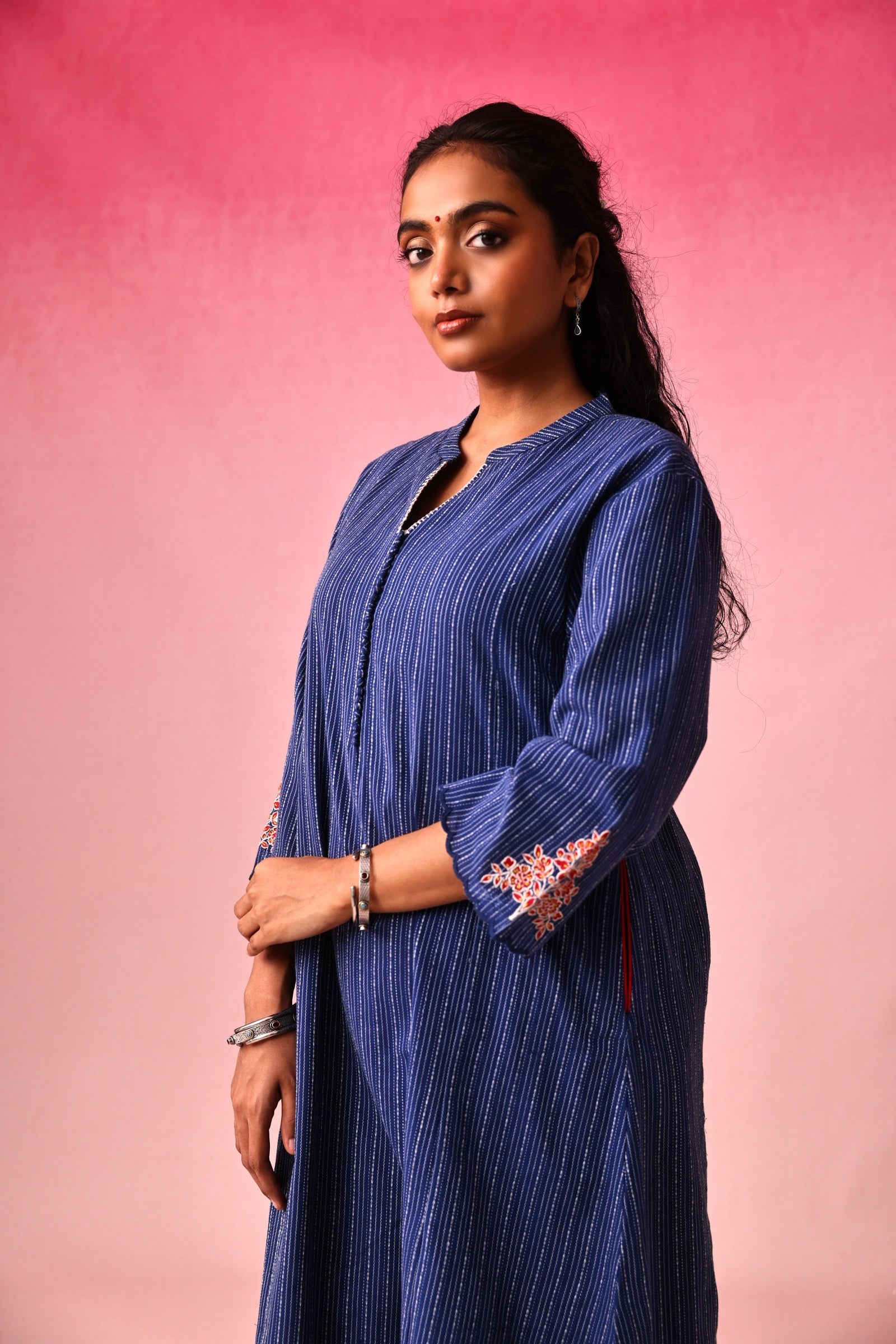 Yamuna Cotton Dobby Kurta in Blue by Lavira