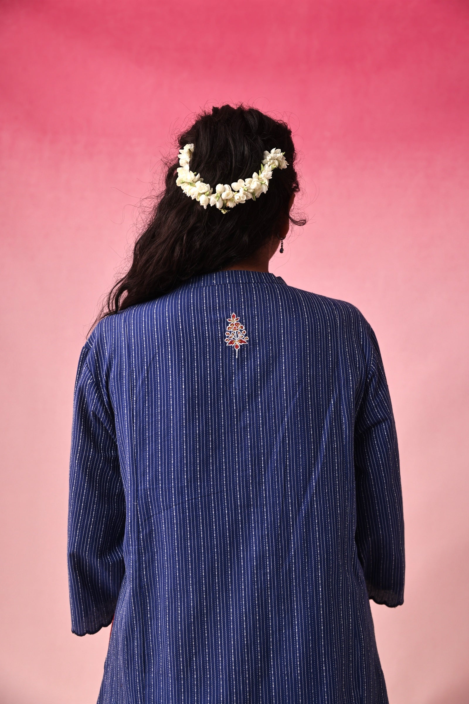 Yamuna Cotton Dobby Kurta in Blue by Lavira